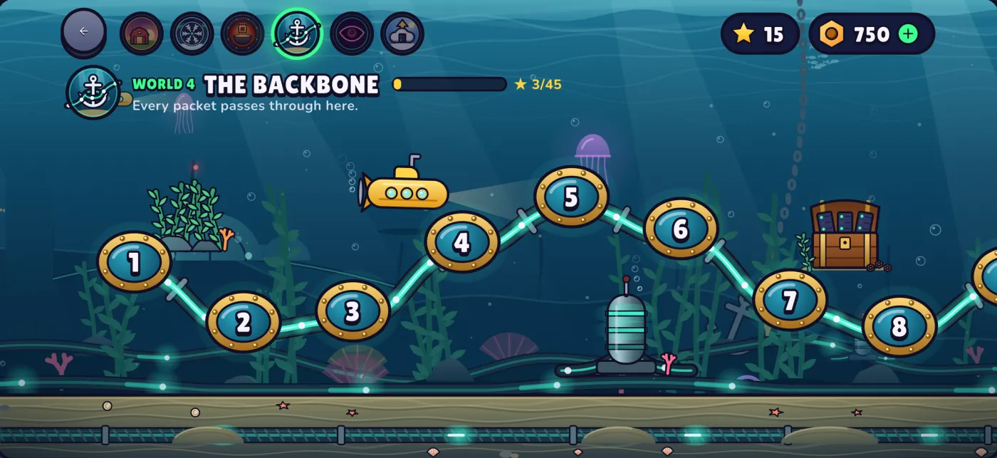 Rack Wreck world map: The Backbone, an undersea cable station